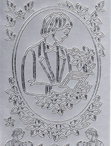 Sticker - Motiv Junge 2 - silber - 890