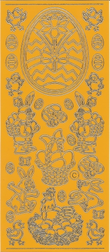 Sticker - Ostern - gelb-gold - 881