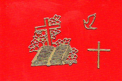 Sticker - Bibel und Kreuz - gold - 895