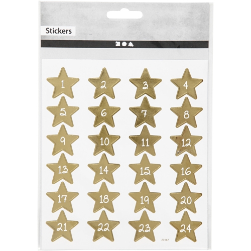 Creativ-Sticker Adventskalender-Zahlen, gold