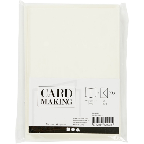 Doppelkarten-Set - elfenbein - 6 Karten A6 & 6 Umschlge C6 (Card Making)