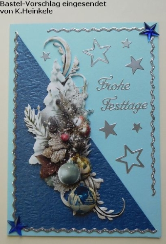 1 Doppelkarte A6 + 1 Umschlag C6 - hellblau (Card Making)