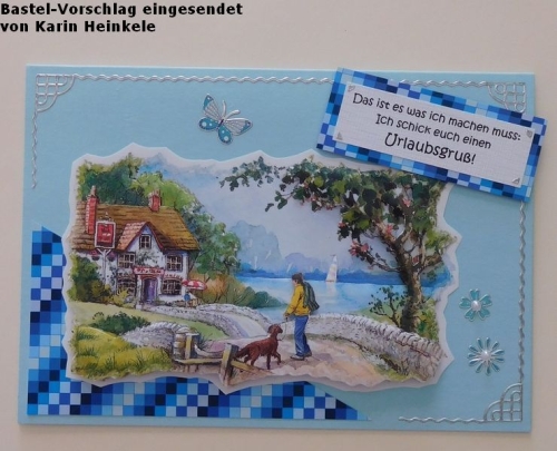 1 Doppelkarte A6 + 1 Umschlag C6 - hellblau (Card Making)