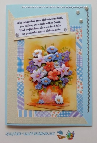 1 Doppelkarte A6 + 1 Umschlag C6 - hellblau (Card Making)