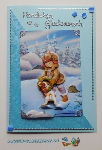 1 Doppelkarte A6 + 1 Umschlag C6 - hellblau (Card Making)