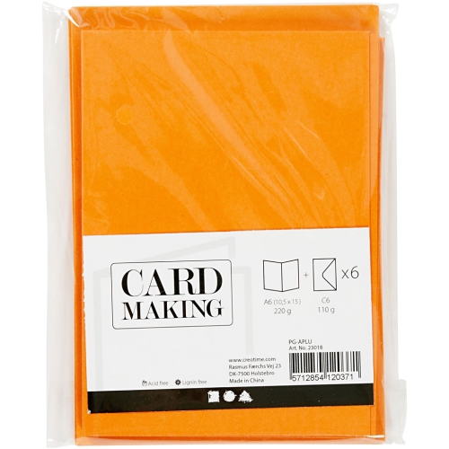 1 Doppelkarte A6 + 1 Umschlag C6 - orange (Card Making)