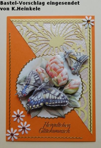 1 Doppelkarte A6 + 1 Umschlag C6 - orange (Card Making)