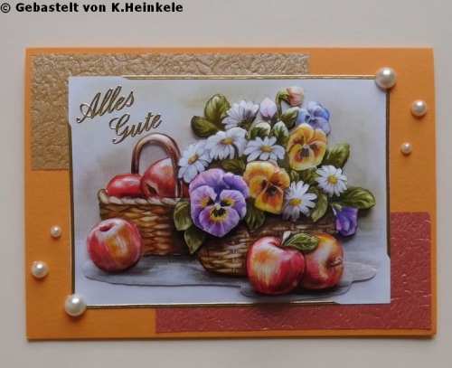1 Doppelkarte A6 + 1 Umschlag C6 - orange (Card Making)