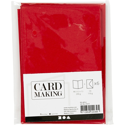 Doppelkarten-Set - rot - 6 Karten A6 & 6 Umschlge C6 (Card Making)
