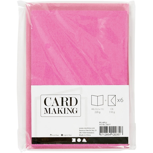 1 Doppelkarte A6 + 1 Umschlag C6 - pink (Card Making)