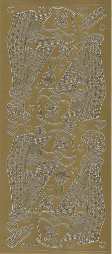 Sticker - Baby-Wiege - gold - 838