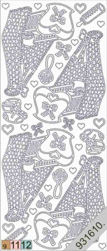 Sticker - Baby-Wiege - gold - 838