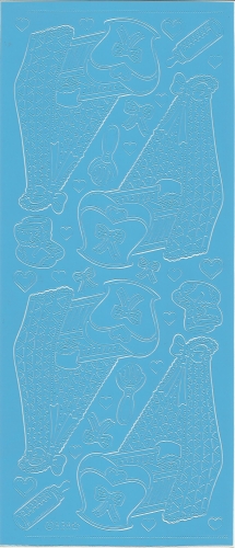 Sticker - Baby-Wiege - hellblau - 838