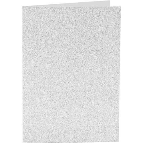 Doppelkarten-Set - Glitter - silber - 4 Karten A6 & 4 Umschlge C6 (Card Making)