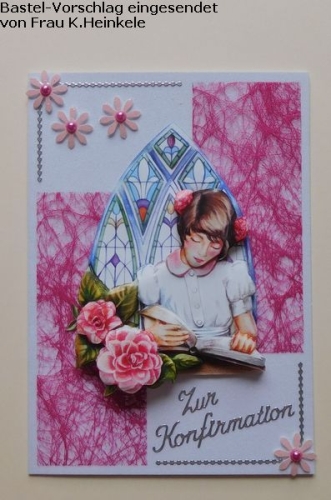 1 Doppelkarte A6 + 1 Umschlag C6 - Glitter - wei (Card Making)