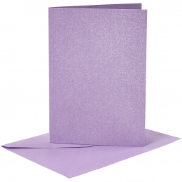 Doppelkarten-Set - Perlmutt - lila - 4 Karten A6 & 4 Umschlge C6 (Card Making)