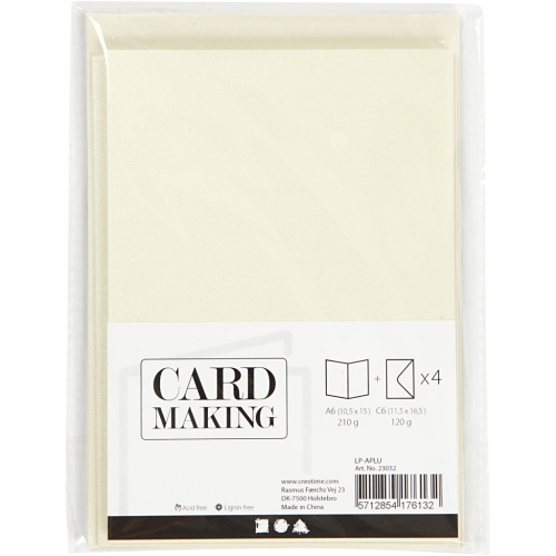 1 Doppelkarte A6 + 1 Umschlag - Perlmutt - elfenbein (Card Making)