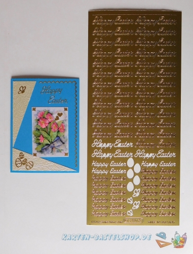 Sticker - Happy Easter - gold - 380