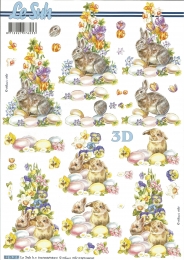3D-Bogen Hasen mit Frhlingsblumen von LeSuh (8215319)
