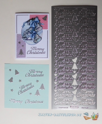 Sticker - Merry Christmas - silber - 351
