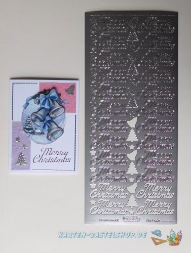 Sticker - Merry Christmas - silber - 351