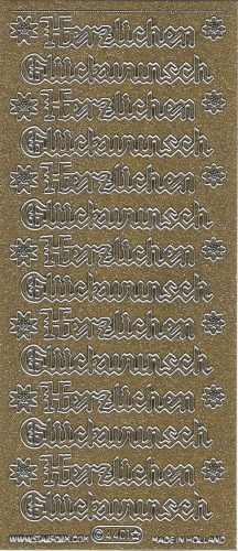 Glitter-Sticker - Herzlichen Glckwunsch - gold - 4401