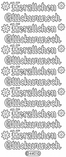 Glitter-Sticker - Herzlichen Glckwunsch - gold - 4401