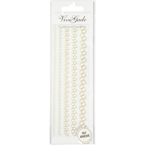 Halbperlen-Set 2-8 mm - 140 Stck - wei