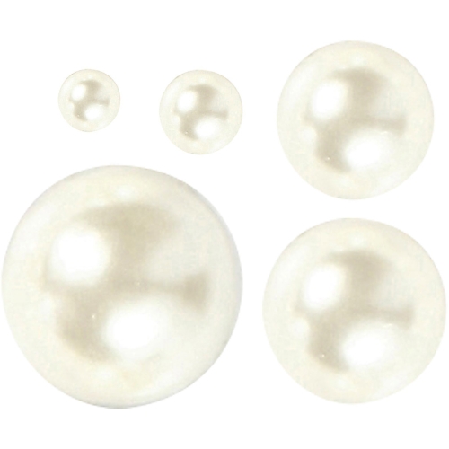 Halbperlen-Set 2-8 mm - 140 Stck - wei
