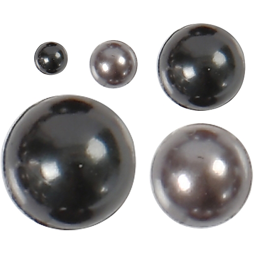 Halbperlen-Set 2-8 mm - 140 Stck - anthrazit