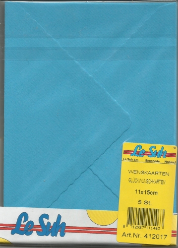 Karten-Set A6 mit B�ttenrand - azurblau