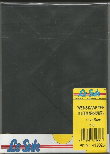 Karten-Set A6 mit Bttenrand - schwarz
