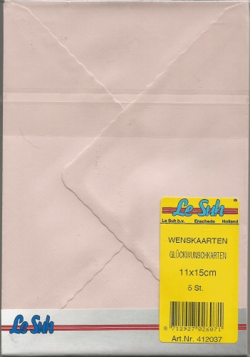 Karten-Set A6 mit Bttenrand - hellrosa