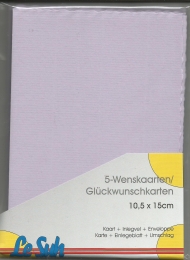 Karten-Set A6 mit Bttenrand - lavendel