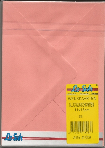 Karten-Set A6 mit Bttenrand - lachs