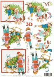 3D-Bogen Kinder mit Weihnachtsbaum von LeSuh (4169114)