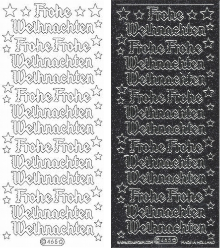 Glitter-Sticker - Frohe Weihnachten - schwarz - 465