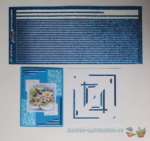 Glitter-Sticker - Rand - trkis - 1149