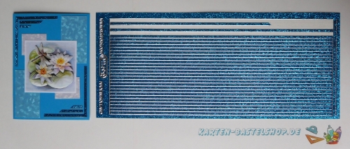 Glitter-Sticker - Rand - trkis - 1149