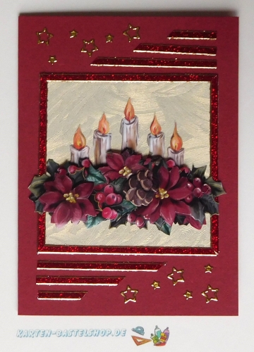 Glitter-Sticker - Rand - rot - 1149