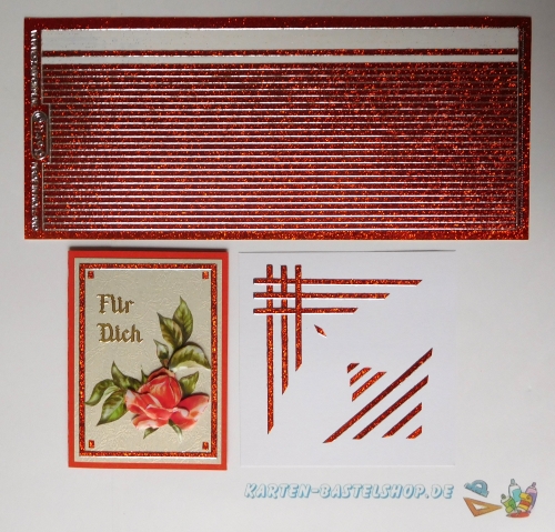 Glitter-Sticker - Rand - orange - 1149