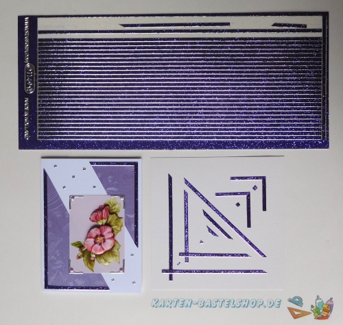 Glitter-Sticker - Rand - violett - 1149