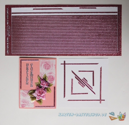 Glitter-Sticker - Rand - rosa - 1149