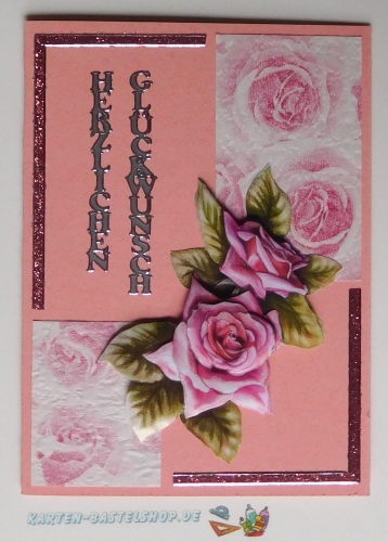Glitter-Sticker - Rand - rosa - 1149