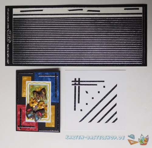 Glitter-Sticker - Rand - schwarz - 1149