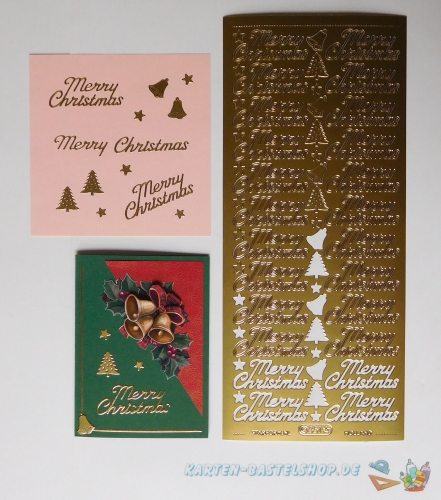 Sticker - Merry Christmas - gold - 351