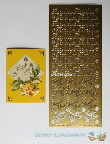 Sticker - Thank You - gold - 303