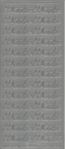 Sticker - Danke - silber - 493