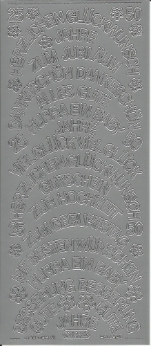 Sticker - Rundschriften gro - silber - 426