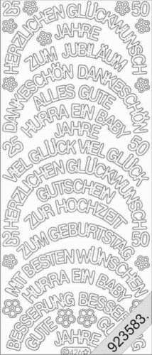 Sticker - Rundschriften gro - silber - 426